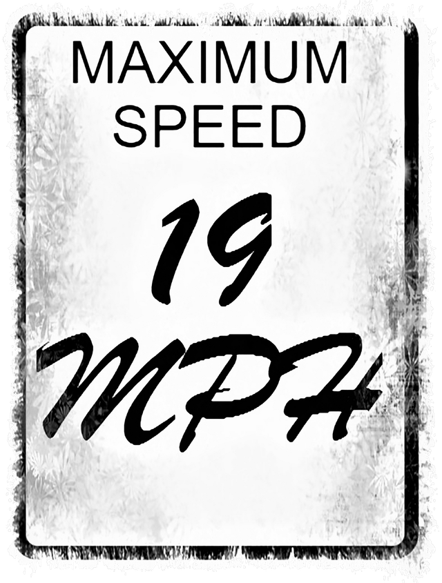 Maximum Speed 19 MPH road-sign logo
